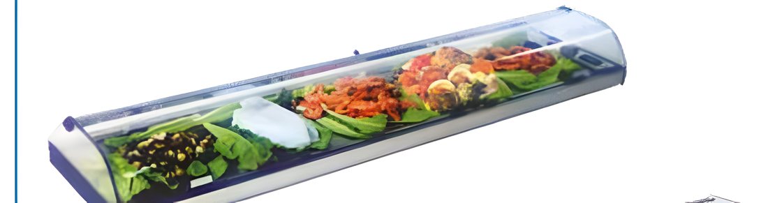 Vitrina Expositora Refrigerada Serie MAR (Acero Inoxidable, Cuba Plana)